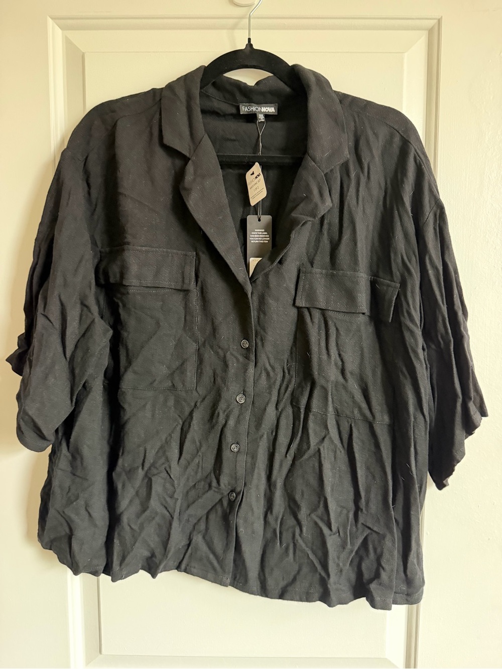 NWT Button-Front Short Sleeve Shirt